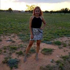 Black and silver dress